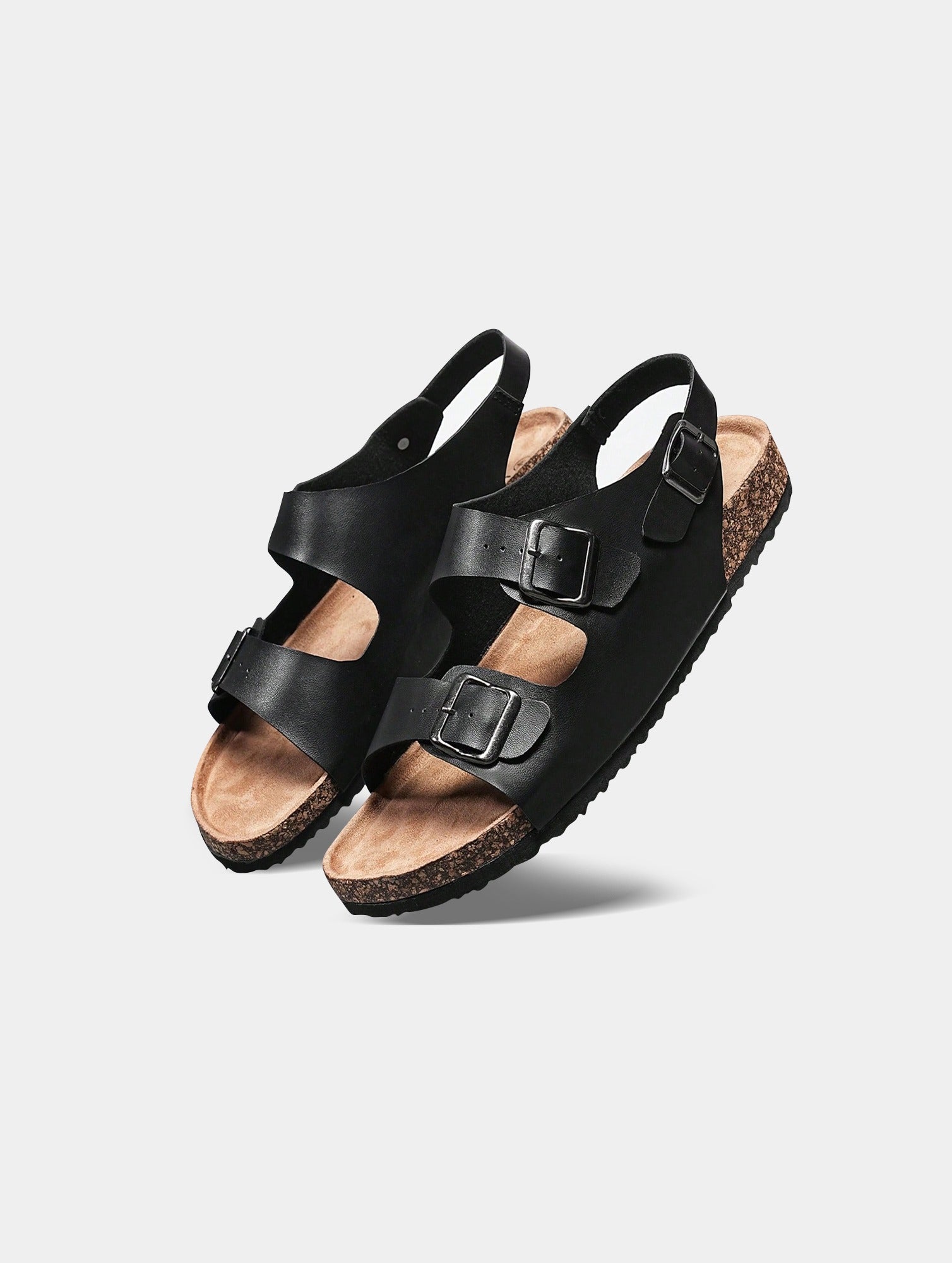Men's Black Slip-On Mule Sandals