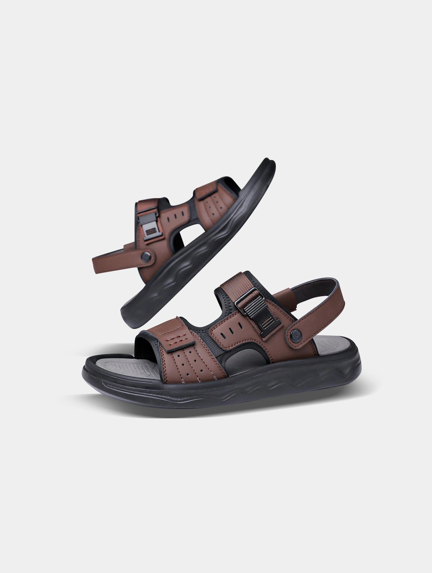 Men's Brown Slip-On Sandals