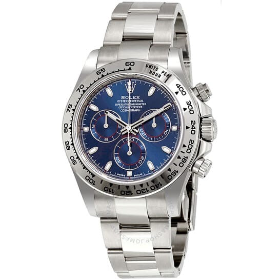 Cosmograph Daytona Blue Dial 18K White Gold Oyster Men’s Watch 116509BLSO 40mm