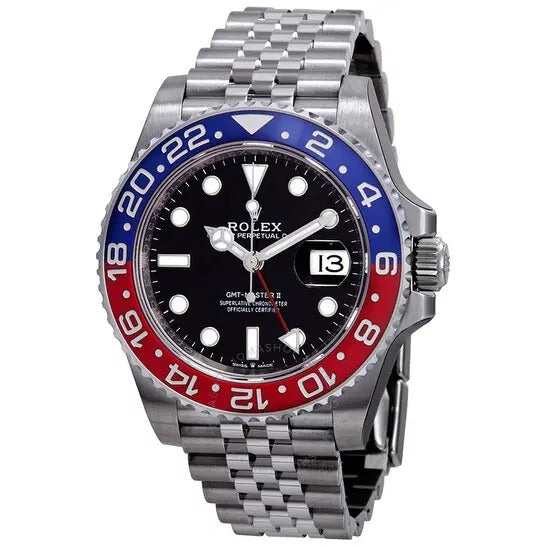 GMT-Master II Pepsi Blue and Red Bezel Stainless Steel Jubilee Watch 126710BKSJ 40mm