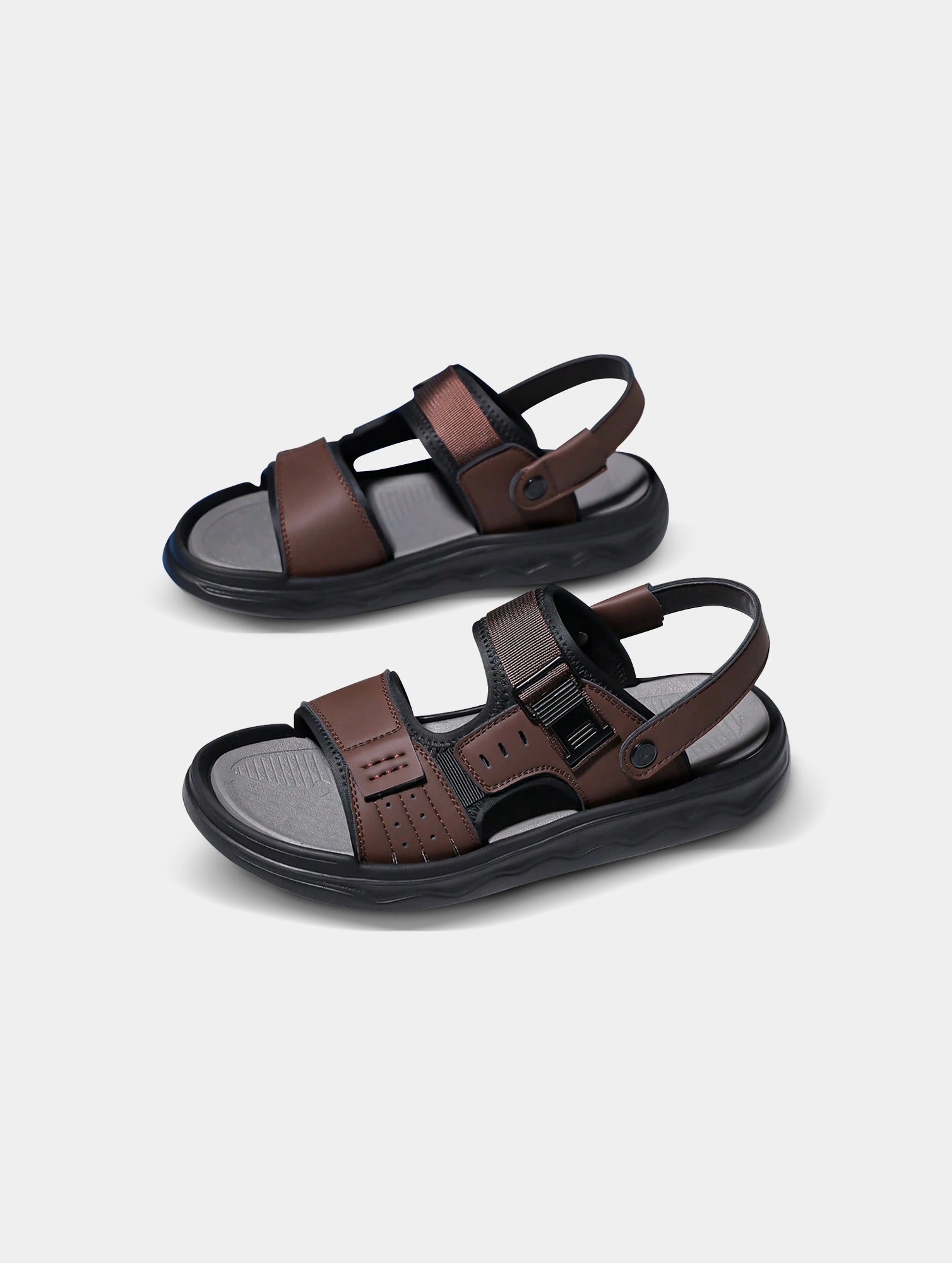 Men's Brown Slip-On Sandals
