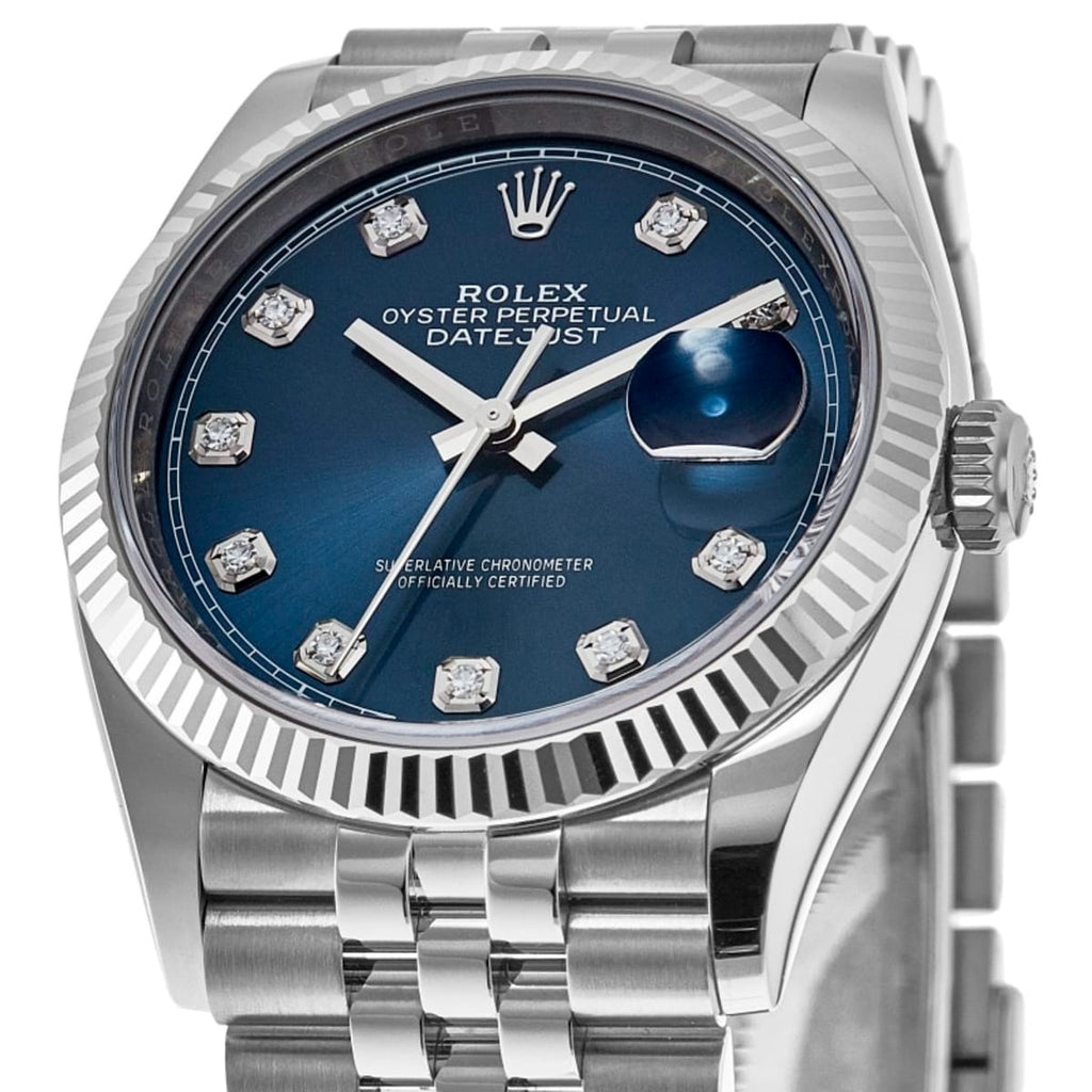 Datejust 36 Steel & White Gold Blue Diamond Dial Women’s Watch M126234-0037 36mm